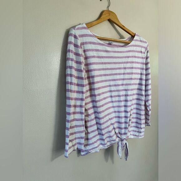 SALE! Striped Old Navy Tie Front Top Size M EUC - Picture 3 of 6